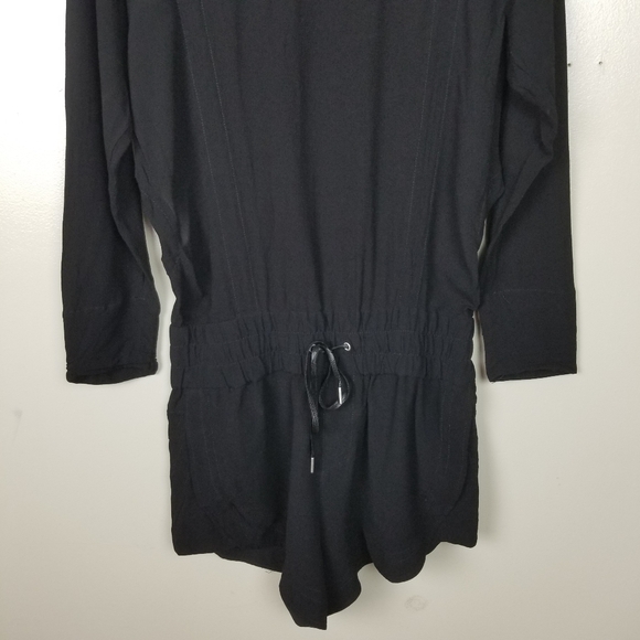 HELMUT LANG Crepe Romper Cutout Back Drawstring Axio Black Viscose Rayon S - Picture 6 of 15